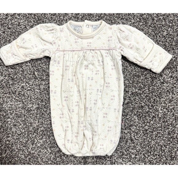 Lullaby Club Other - Vintage Lullaby Club Layette Gown Sz 3 months 100% cotton Dainty Floral Ivory